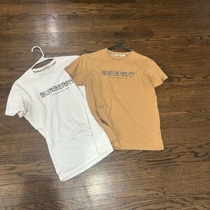 Burberry White and Tan T-Shirts